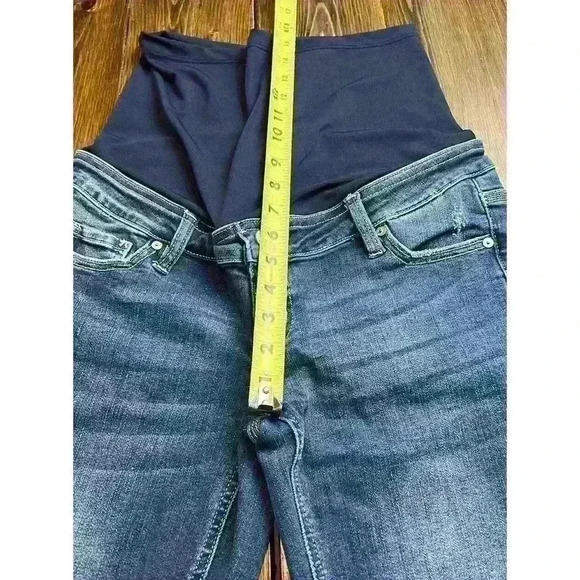 Kancan Maternity Denim Capris Dark Wash Distressed Size 7 - Picture 5 of 9